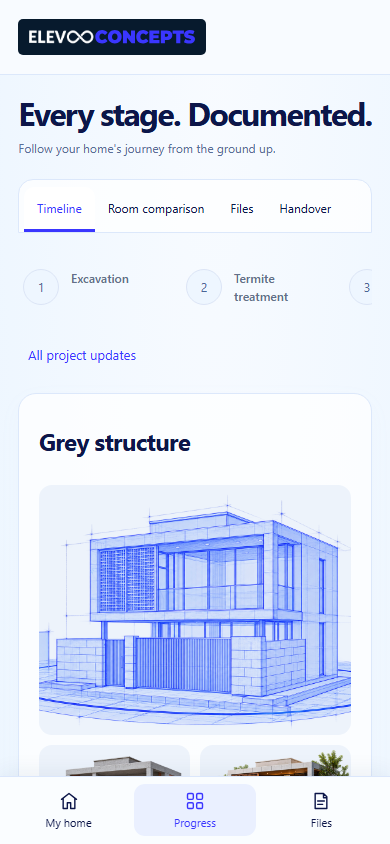 The client portal on a phone